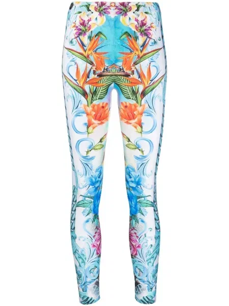 Legginsy Philipp Plein z nadrukiem niebieskie