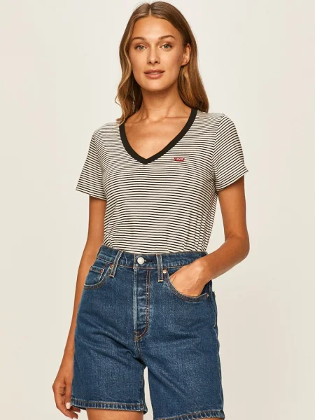 Levi's® Póló Perfect V-Neck Tee Színes fehér