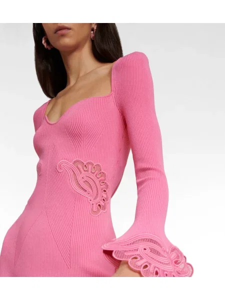 Rochie Self-portrait tricotate roz