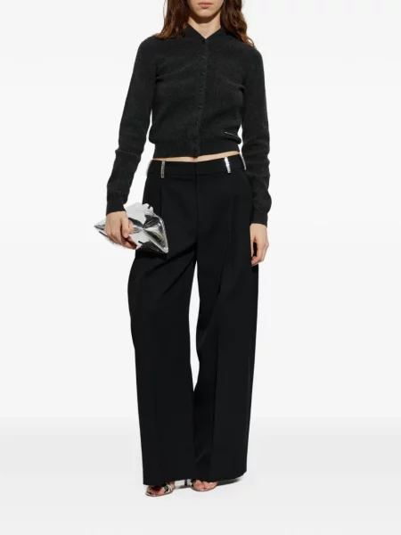 Vlněný kardigan Alexander Wang s autogramem šedý