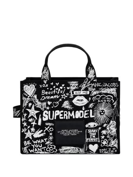 Geantă shopper Marc Jacobs cu imagine negru