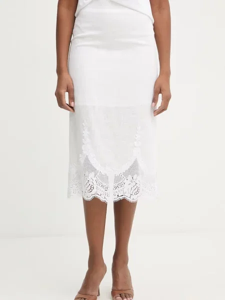 Twinset spódnica lniana biała