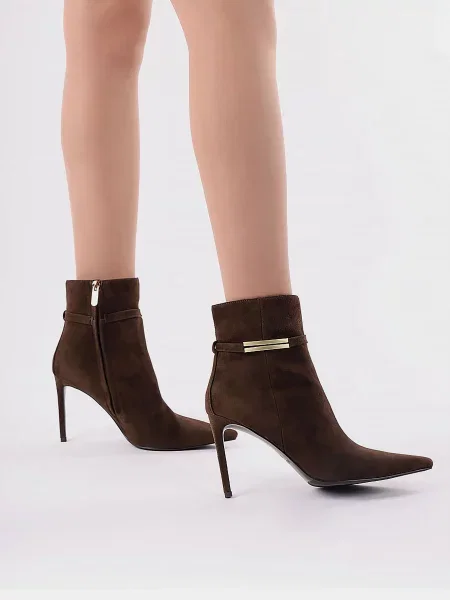 Велюрові Ботильйони Mia May коричневий