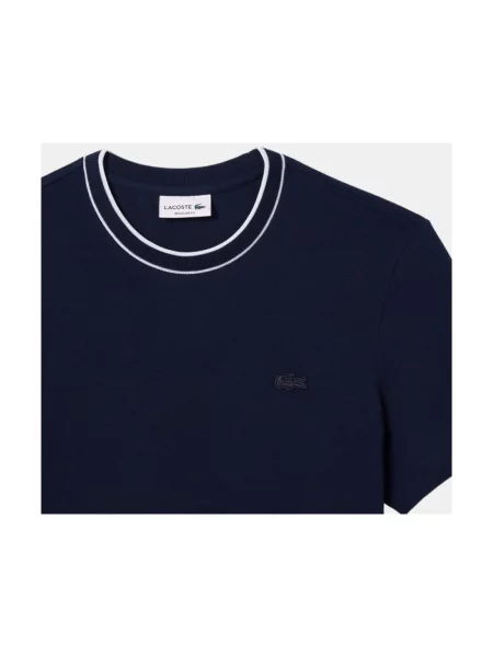 T-shirt o kroju regular fit z mieszanki bawełny Lacoste niebieska