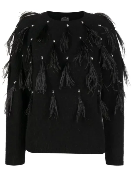 Sweter Huishan Zhang w piórka czarny