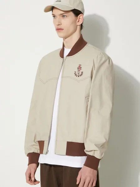 Bomber jakna ICECREAM Western Bomber za muškarce za prijelazno razdoblje bež