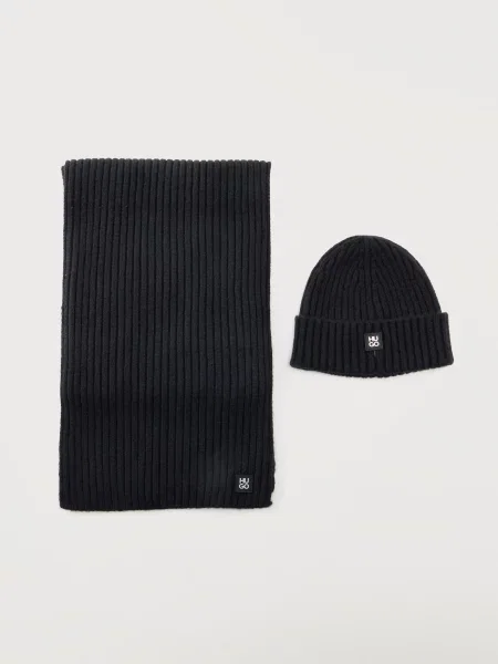 HUGO Set Fular și Căciulă Zasgo negru