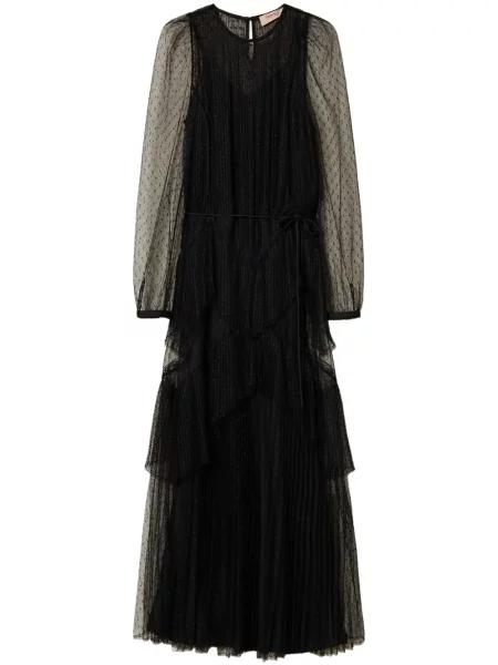 Rochie maxi Twinset din tul de costum negru