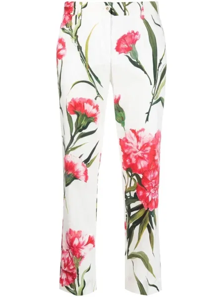 Cropp pantaloni Dolce & Gabbana cu model floral cu imagine alb