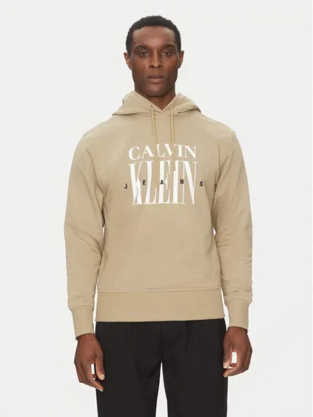 Calvin Klein Jeans Mikina Serif Font Graphic zelená