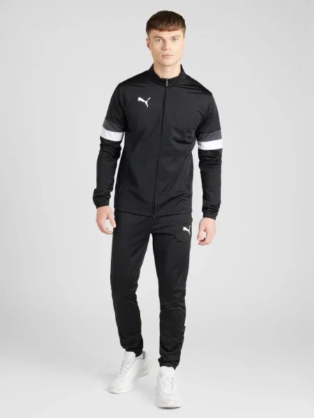 PUMA Tréningový komplet teamRISE tmavosivá / čierna biela