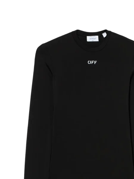 Tricou Off-white cu decolteu rotund lung alb