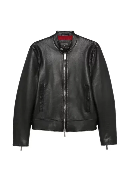 Gulerat geanta de piele Dsquared2 negru