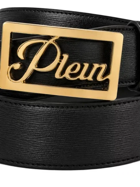 Cu centură curea Philipp Plein din piele negru