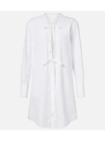 Sukienka koszulowa Maison Margiela popelinowa garniturowa biała