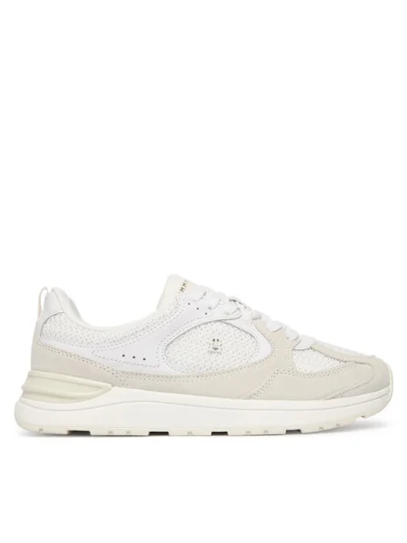 Dámske topánky Tommy Hilfiger Mix Material Runner white/ecru biela