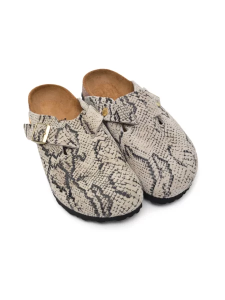 Klapki Birkenstock skórzane beżowe