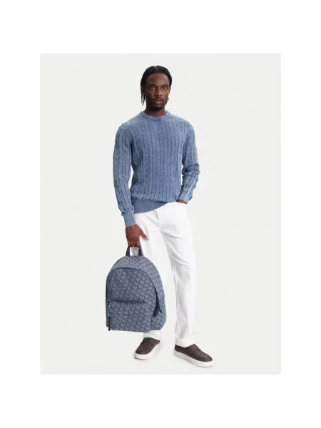 Calvin Klein Jeans plecak szary duży wzorzysty niebieski