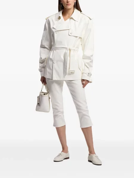 Двуредно препасан палто Ralph Lauren Collection бяло