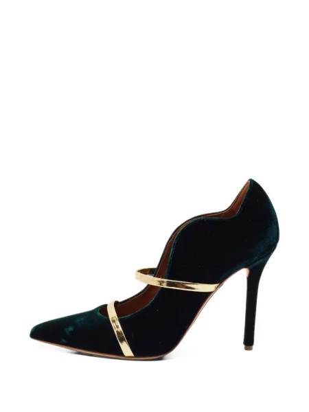 Pantofi cu toc Malone Souliers de catifea verde