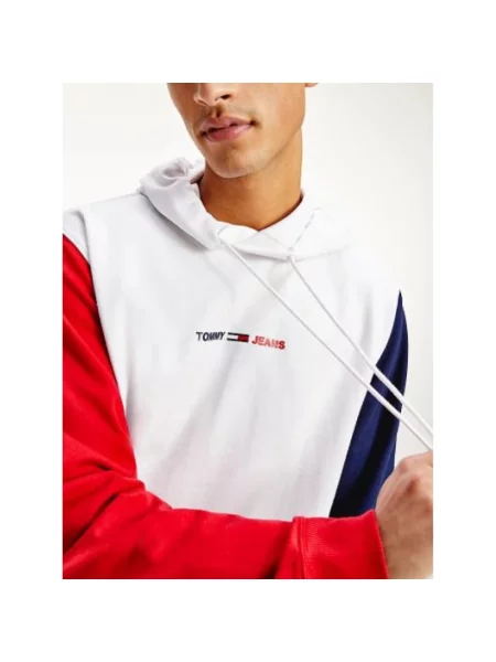 Bluza z kapturem Tommy Jeans z kapturem biała
