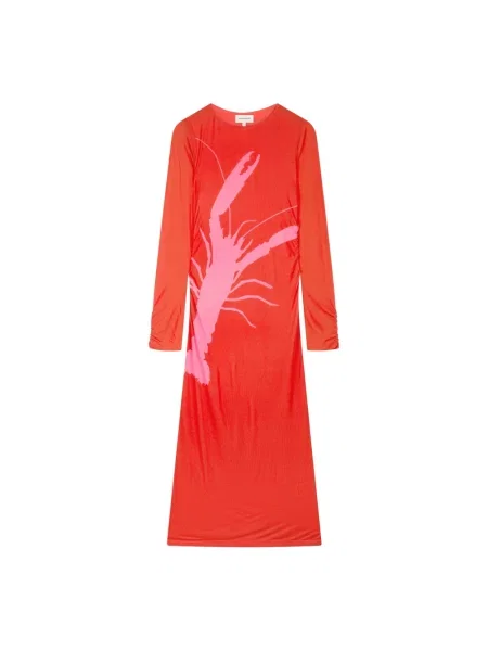 Sukienka Fabienne Chapot garniturowa z siateczką z siateczki czerwona