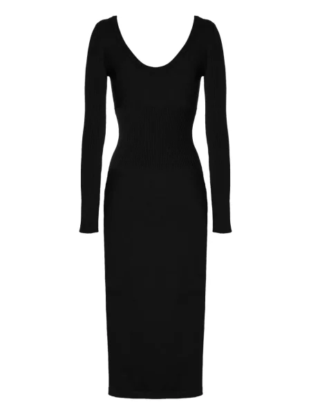 Długa sukienka maxi Wolford z wełny merino garniturowa czarna