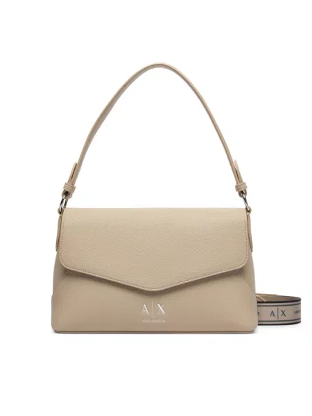 Armani Exchange torebka crossbody z imitacji skóry beżowa
