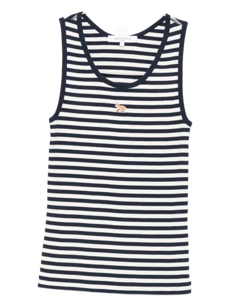 Top Maison Kitsune cu dungi albastru