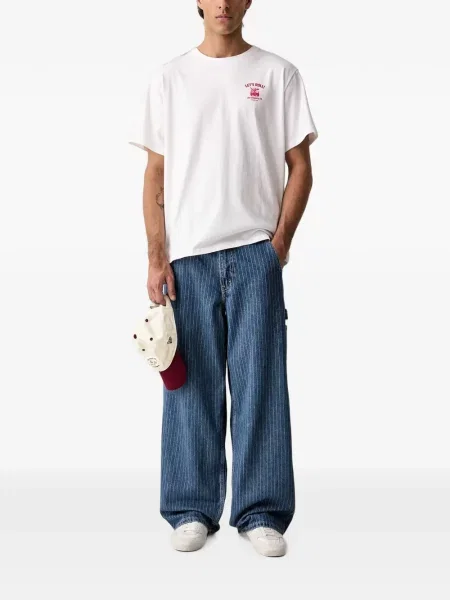 Blugi cu picior larg Levi's® din piele cu cordon cu talie înaltă albastru
