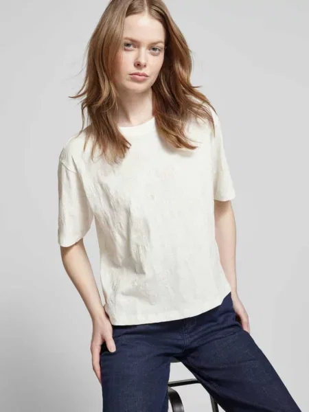 T-shirt z bawełny z okrągłym dekoltem Jake*s Studio Woman biała