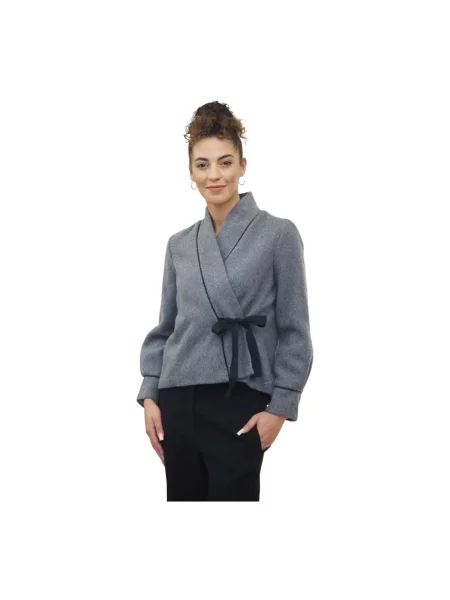 Sweter Alessia Santi z kokardką szary