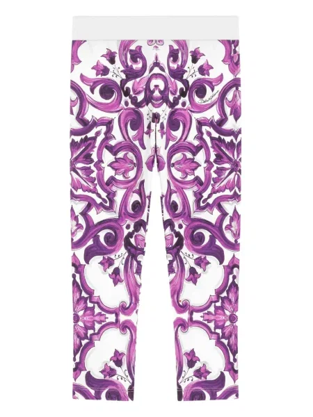 Legginsy dziecięce Dolce And Gabbana fioletowe