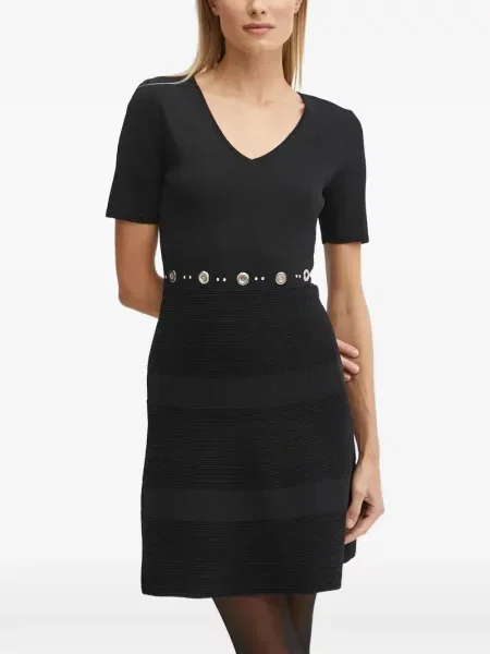 Rochie mini Morgan cu decolteu în V negru