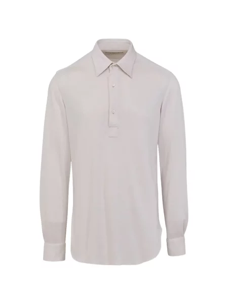 Lung tricou polo Giuliva Heritage alb