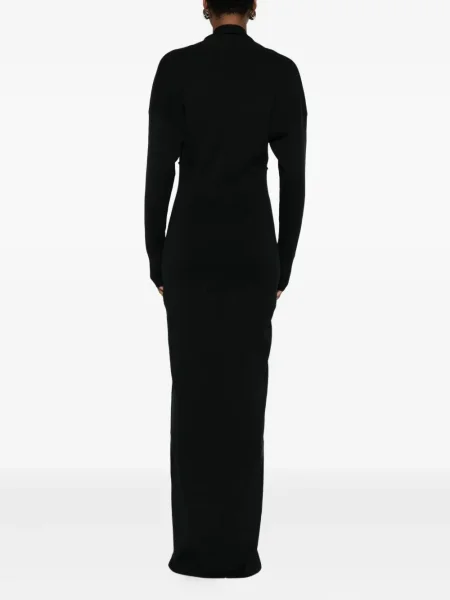 Rochie maxi Entire Studios cu decolteu în V de costum negru
