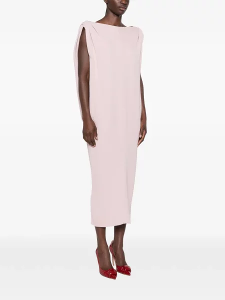 Rochie Balenciaga fără mâneci drapată roz