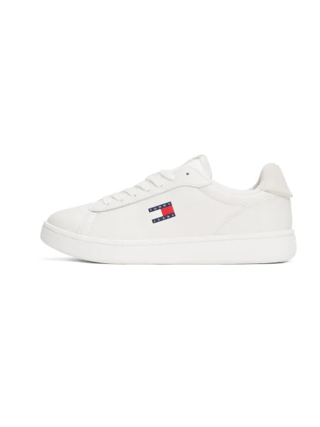 Teniși Tommy Jeans din piele alb