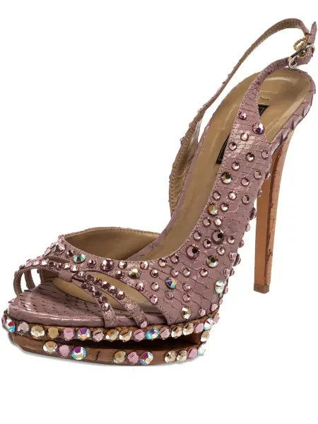 Křišťálové sandály Le Silla s otevřenou patou fialové