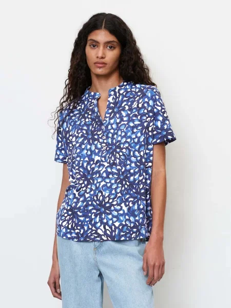 Marc O’Polo Блуза з коротким рукавом без підкладки синій