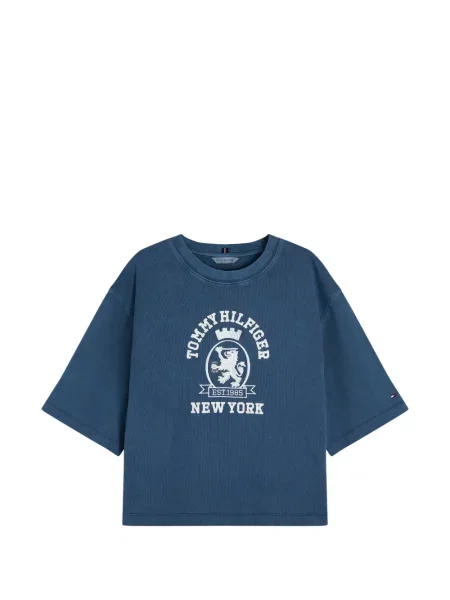 Tricou Tommy Hilfiger cu broderie albastru