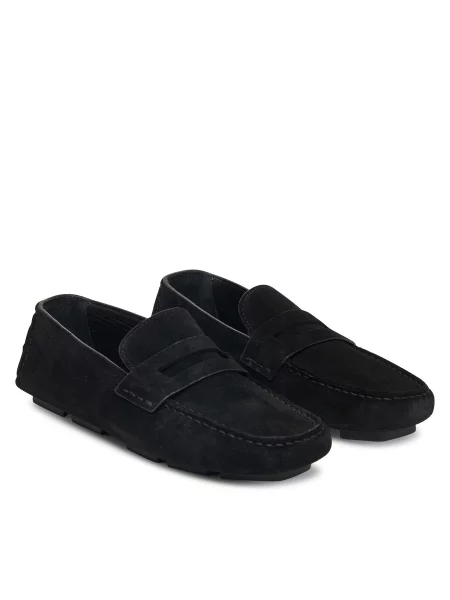 Mokasini iz semiša Calvin Klein SQUARE DRIVER SUEDE črna
