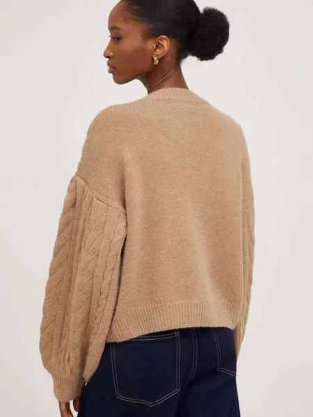 Answear.LAB sweter z dodatkiem wełny brązowy