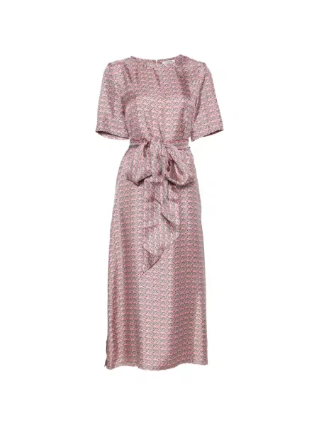 Ciclism rochie Max Mara de mătase cu imagine roz