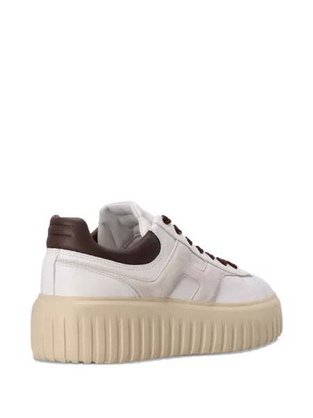 Sneakerși Hogan din piele cu dungi cu platformă alb