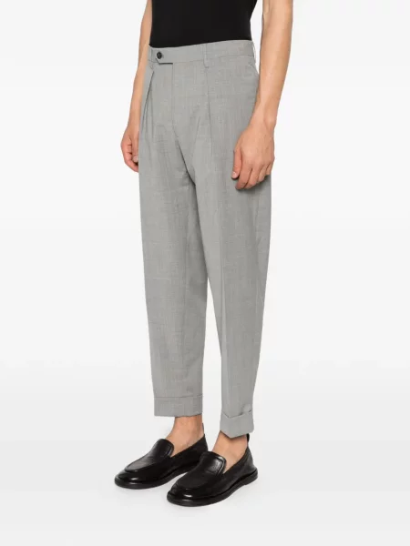 Pantaloni Berwich plisate gri