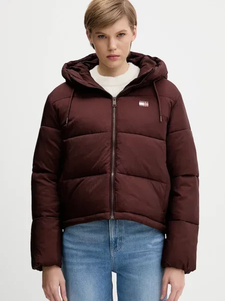 Tommy Jeans kurtka brązowy zimowa niebieska