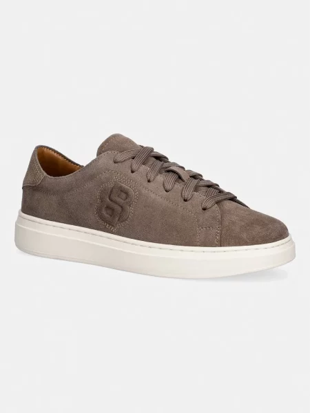 BOSS Kieran sneakers de damă din piele întoarsă bej