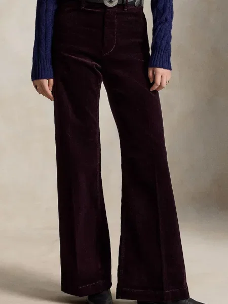 Polo Ralph Lauren pantaloni evazați flare pentru femei cu violet