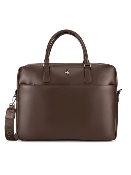 Torba na laptopa Beverly Hills Polo Club brązowa